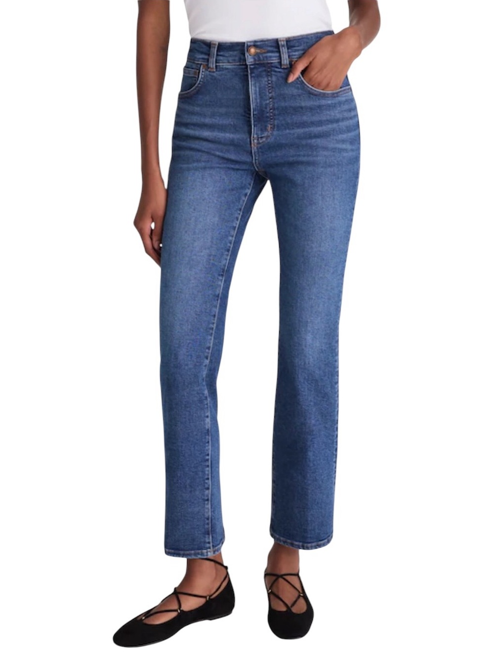 Madewell The Petite Vintage Flare Crop Jean High Rise Magic Pockets NWT Size 27P